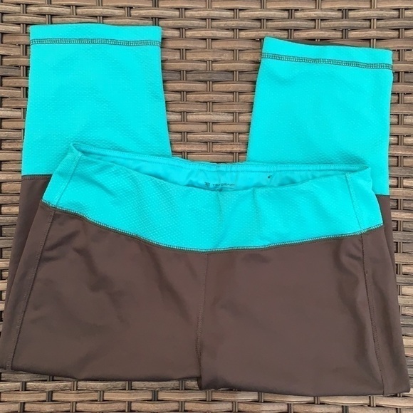 TEK GEAR Fitted Workout Capri - Gray/Turquoise - Picture 8 of 14